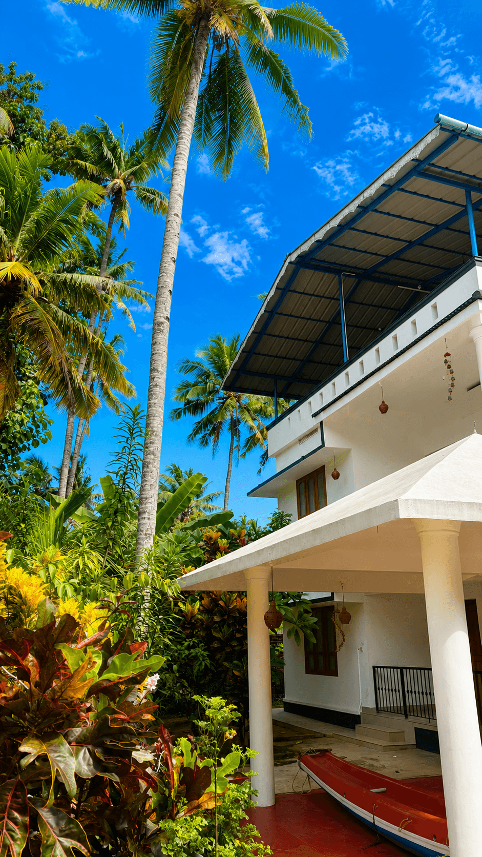 Luxury private villa Villa Lemon surrounded by tropical nature greenery at twilight